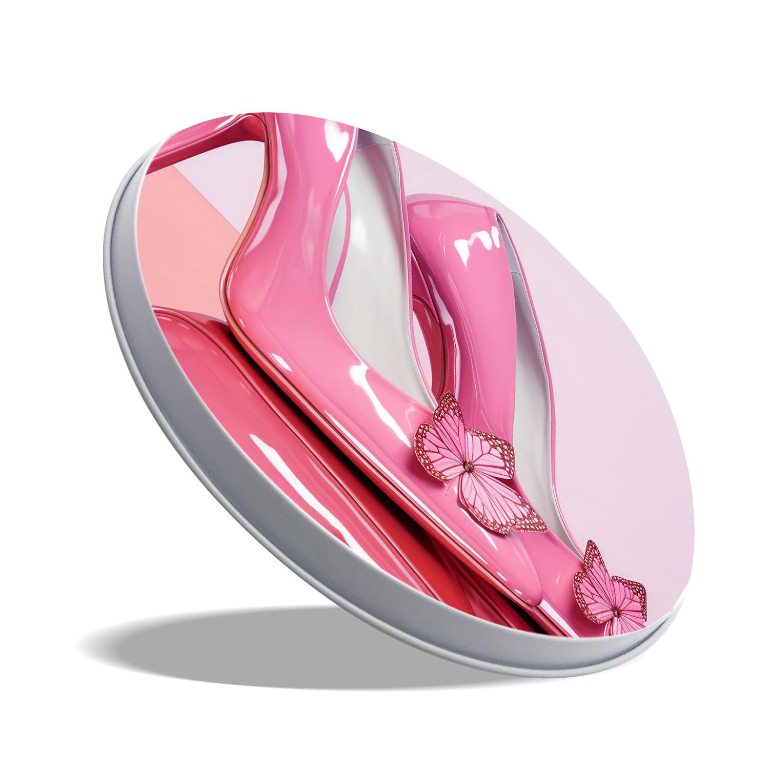 Stove Burner Covers 4 Pcs for Decorative Gas Stove Burner Cover 8Inch And 10Inch ,Pink High Heel Shoes Butterfly Cute Pattern