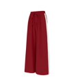 thumbnail image 5 of Women's Casual Pants Drawstring Print Color Block Side Striped Straight Leg Wide Leg Loose Pants, 5 of 9