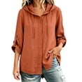 thumbnail image 2 of Cmfcve Gauze Hoodie Shirts for Women Sun Protection Beach Cover Ups Lightweight Long Sleeve Button Down Blouses, 2 of 9