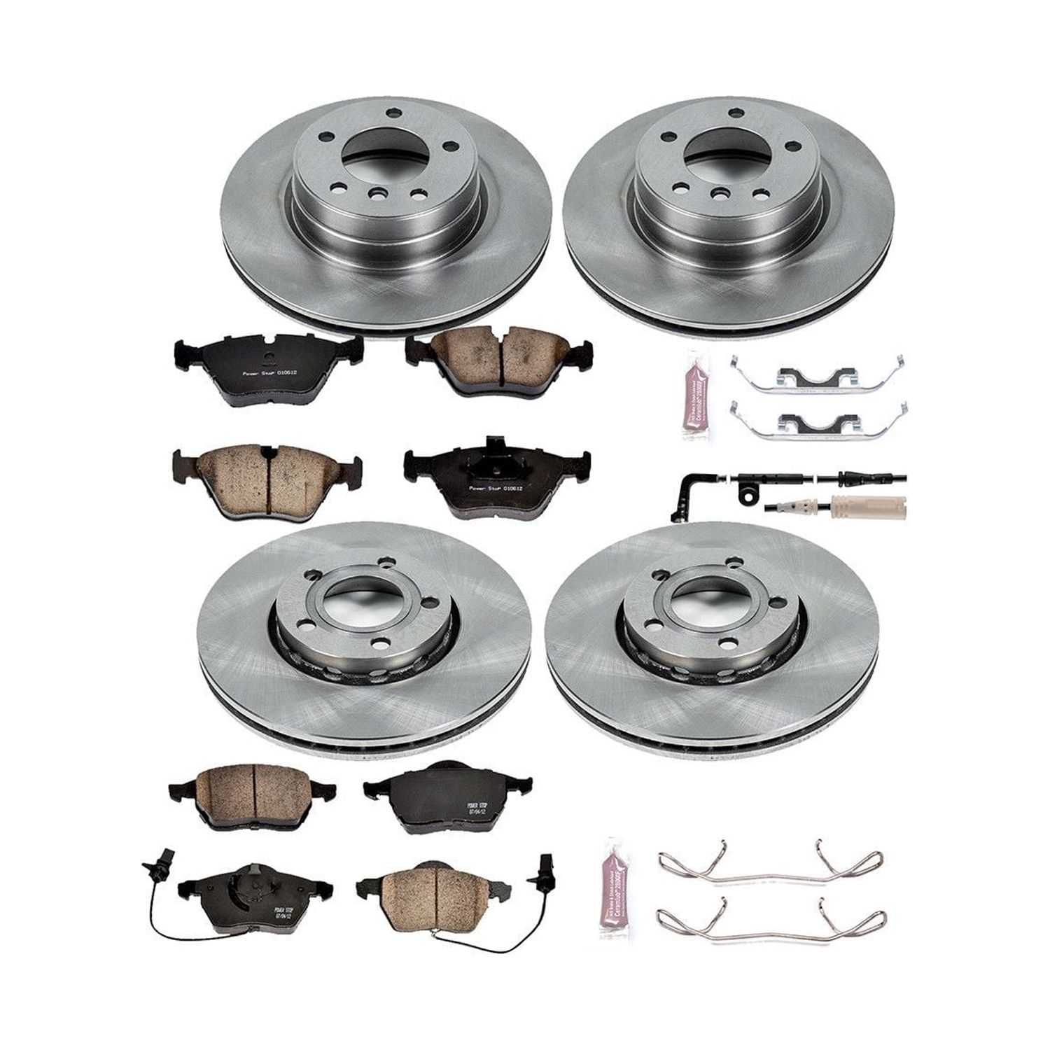 Power Stop Front and Rear Stock Replacement Brake Pad and Rotor Kit KOE529