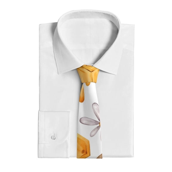 Uemuo Honey Bee Set Pattern Men's Necktie Classic Silk Tie Woven Jacquard Neck Ties Business Necktie Gift for Men