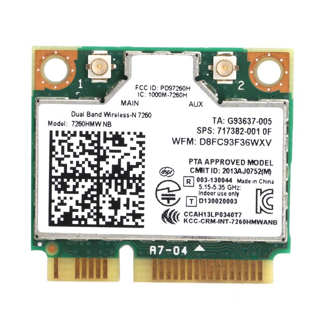 Mini PCI-E De 300Mbps, Mini Tarjeta Wifi Inalámbrica PCI-E 7260HMW NB Banda Dual 2.4G 5Ghz Fácil Instalación Para Computadora Portátil Para Computadora De Escritorio