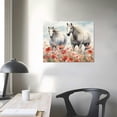 thumbnail image 3 of JRXY Canvas Wall Art White Horse In Flower Field Unframed Prints Painting Modern Abstract Canvas Oil Painting Wall Art Prints for Living Room Bedroom Home Office Decor Watercolor 20x16in, 3 of 4