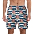 thumbnail image 2 of Picia Popcorn On Blue Lines pattern Mens Swim Trunks with Compression Liner Stretch Beach Shorts Quick Dry with Zipper Pockets No-Chafing Board Shorts-Large, 2 of 9