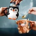 thumbnail image 5 of Aorsher Highland Cow Ice Pint Holder with 2 Spoons, Ice Cream Pint Holder with Antifreeze Handle and Hidden Snack Drawer, Beer Can Cozy, Ideal Gift for Ice Cream Lovers, Black, 5 of 8