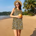 thumbnail image 3 of Fotbe Leopard Vestido de Verano sin Mangas para Mujer – Vestido Midi Línea A, Estilo Camiseta Floral, Vestido Playero Casual y Fluido, 3 of 7