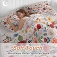 thumbnail image 5 of Pink Flowers Bedding 3 Piece Duvet Cover Set California King, Spring Farmhouse Floral Leaves Vintage Soft Microfiber Comforter Cover with Zipper Closure & Pillowcases, FadeResistant Quilt Cover, 5 of 9