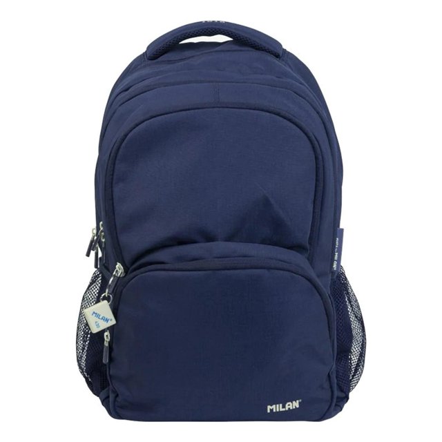 Mochila Urbana Juvenil 4 Cierres Milan Serie 1918 Colores 25 Lt Gran Capacidad Con Llavero De Goma D azul SIN TAMAÑO