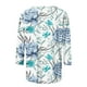thumbnail image 5 of ICHUANYI Clearance Women's Fashion Printed Loose T-shirt 3/4 Sleeves Blouse Round Neck Casual Tops(Light Blue, XL) ICHUANYI WER2023080811916, 5 of 5
