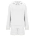 thumbnail image 5 of ShomPort Women 2 Piece Outfits Short Set Oversized Sweatshirt Shorts Casual Matching Sets Fall Fashion Clothes, 5 of 5
