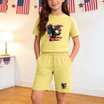 thumbnail image 2 of CHUMUD Boys 4th of July Shorts Sets 2 Piece Eagle Soaring Graphic T-Shirt & Pull on Elastic Shorts Red White Blue Tees Stars Stripes Shirts Kids American Flag Clothes Size 4-13, 2 of 9