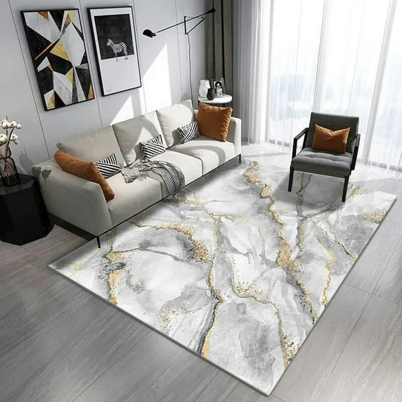 Modern Light Luxury Marble Carpets Living Room Abstract Art Large Area Sofa Coffee Table Decor Rugs Bedroom Washable Floor Mats