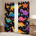 thumbnail image 2 of Castle Fairy Cartoon Dinosaur Black Out Curtains,Floral Curtains Pack of 2 (42x63 Each), 2 of 6