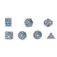 thumbnail image 4 of Juego de dados de metal, dados de juego de mesa portátiles hechos a mano poliédricos huecos para juegos de mesa, color azul, 4 of 9