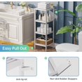 thumbnail image 6 of 4-Tier Bamboo Storage Shelf, White Bathroom Organizer Rack for Kitchen Bedroom Living Room Corner Space Saving, 6 of 7