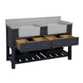 thumbnail image 2 of Charlotte 60" Double Farmhouse Bathroom Vanity with Marine Gray Cabinet and Engineered Carrara Top, 2 of 5