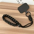 thumbnail image 2 of Short Sports Phone Charm Wrist Strap Adjustable Black Green Woven Sturdy Lanyard European Travel Anti-Theft Anti-robbery Keycord, 2 of 10