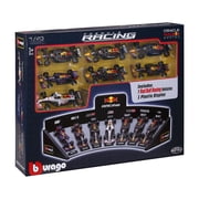 Bburago Formula Racing Red Bull1:43 Scale Diecast Race Play Cars with Display Stand 7 Pack