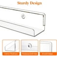 thumbnail image 5 of Narrow Floating Shelves for Vinyl Record 6 Pack, 12" Clear Wall Shelves for Nail Polish/Book/Picture/Makeup, Acrylic Wall Display Shelf Organizer for Bedroom, Living Room, Bathroom Decor, 5 of 8