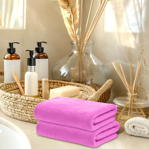 Fwttom 2-Pack Face Towels, 29.5 x 13.8 Inch Soft Microfiber Wash Cloths for Bathroom, Quick-Drying Bathroom Towels for Shower, Gym, Travel & Sports Activities