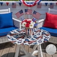 thumbnail image 4 of Independence Day Butterfly Seamless Round Fitted Tablecloth with Elastic Edge,Waterproof Table Cloth Fits Tables Up to 45"-54",Washable Table Cover for Indoor Outdoor,American Flag Butterflies, 4 of 9