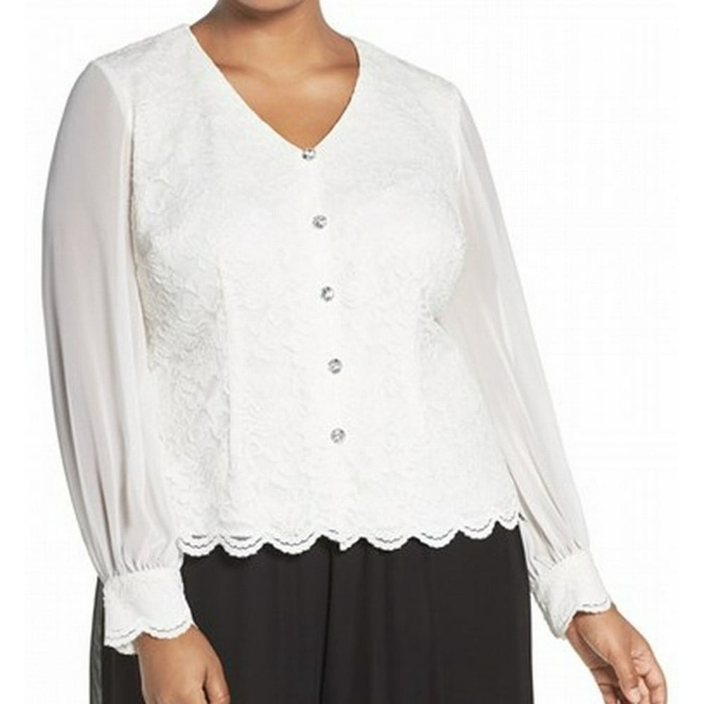 Alex Evenings Alex Evenings NEW White Womens Size 3X Plus VNeck