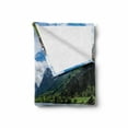 thumbnail image 2 of Nature Soft Flannel Fleece Blanket, Mountains River and Open Sky Natural Beauties Norway Fjords Nordic Landscape, Cozy Plush for Indoor and Outdoor Use, 50" x 70", White Green Brown, by Ambesonne, 2 of 6
