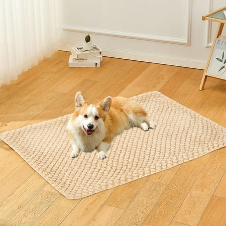 Iumwxz Pet Blanket for Dogs and Cats Soft Flock Material High Pile Heat Retention Washable Cover or Mat for Bed Couch Travel Indoor Use Size 60x40cm