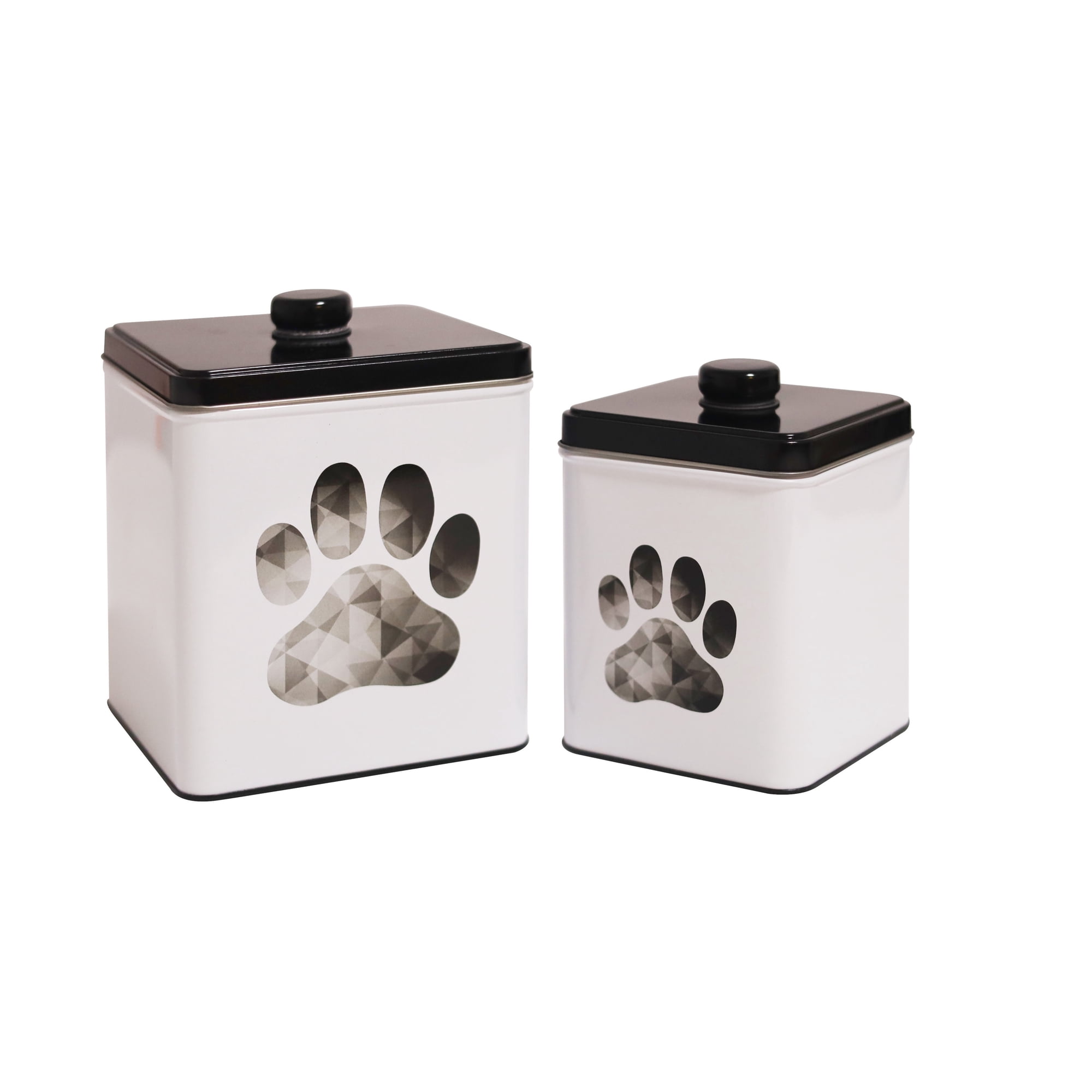 Define Marvelous 2 pc Square Storage Dog Treat Tin Container for Pet foods, Treats, Toys, Favors, Accessories & More