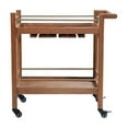 thumbnail image 3 of Pemberly Row 2 Shelf Nutmeg Solid Wood Bar Cart with Stemware Storage, 3 of 10