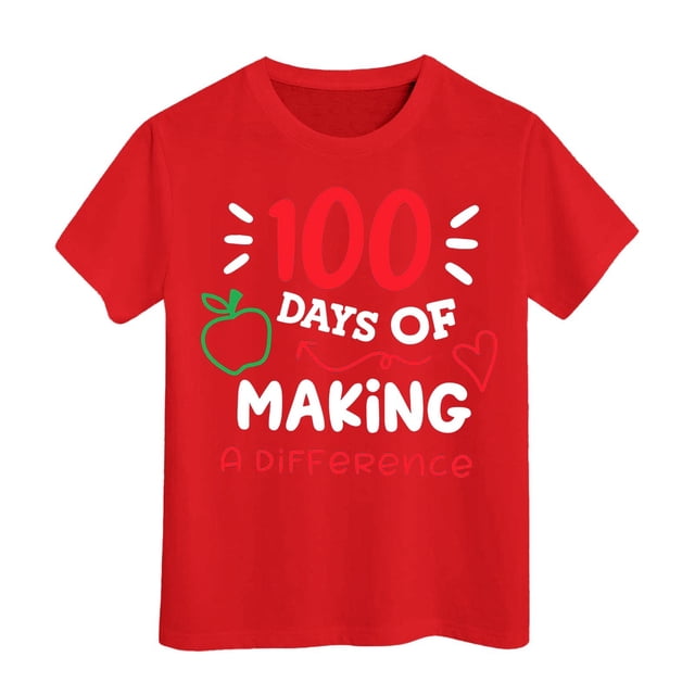 MEZZALL T-Shirts de Mode pour Garçons et Filles, Décontractés, Imprimés, Col Rond, Manches Courtes, Polyvalents, 8-9 Ans