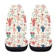 thumbnail image 5 of XYZCANDO Easy to Install Car Seat Covers Auto Van Vehicle, Stretchy Fabric All-Season Front Seats Covers 2pc Polyester Cactus Flower Pattern, 5 of 10