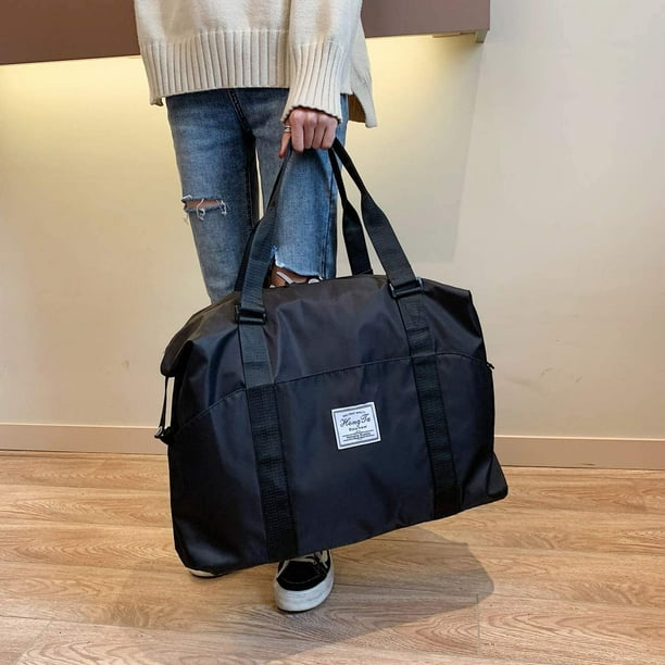 Petit sac de sport pour femmes avec chaussures de poche humides compartiment  voyage sac de sport sac de transport sac de nuit pour femmes (noir)