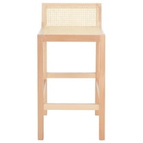 SAFAVIEH Saito Square Low Back Counter Stool, Natural/Natural