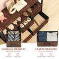 thumbnail image 4 of Small TV Stand, Brown Dresser TV Stand for Bedroom, Entertainment Center for 45 Inch TV with Drawers, Fabric, Adjustable Feet, Living Room, 4 of 8