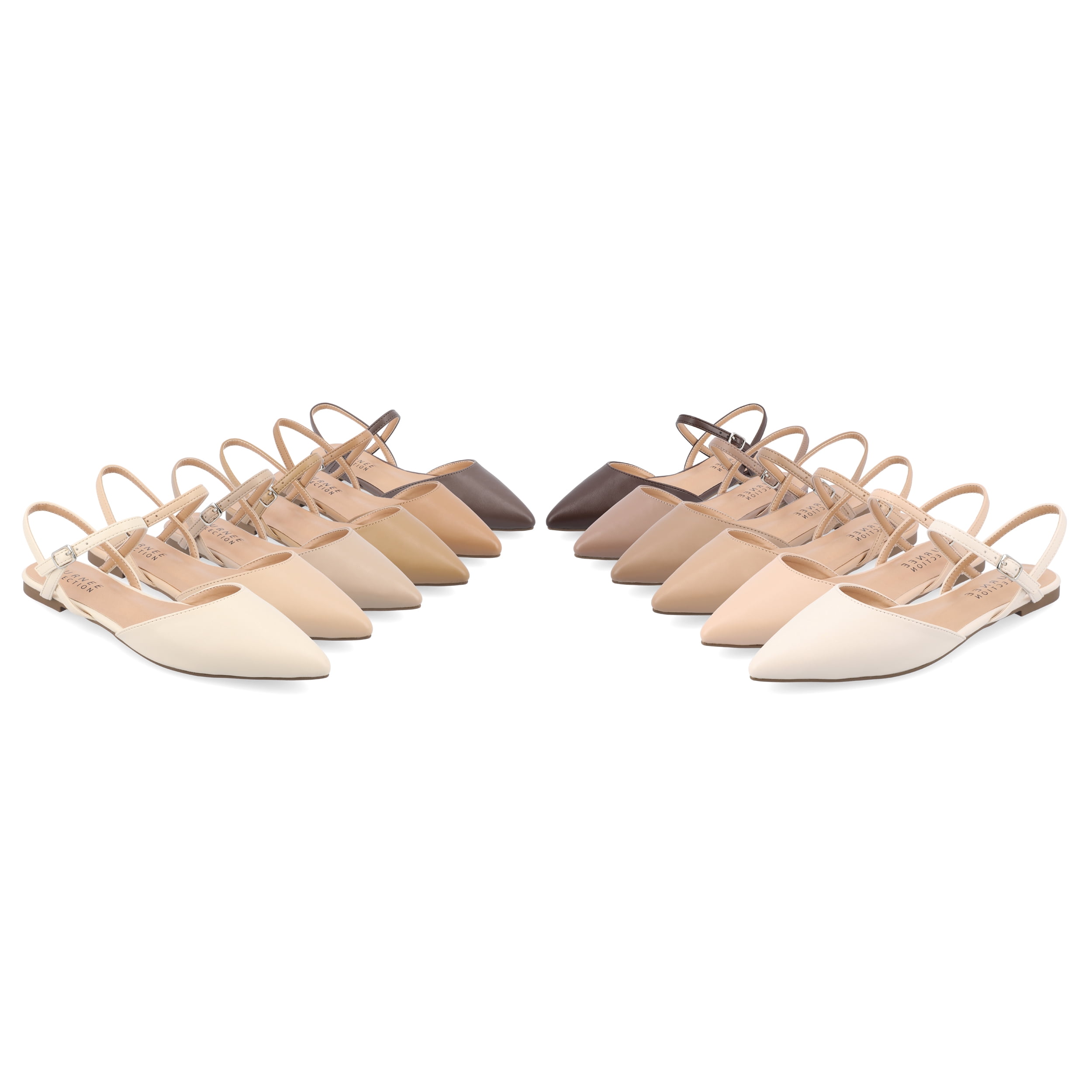 Journee Collection Women's Martine SuperNatural Shades Tru Comfort Foam Buckle Pointed Toe Flats
