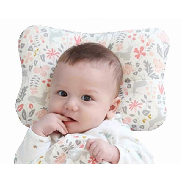 Baby Pillow for Newborns, Breathable 3D Breathable Mesh, Organic Cotton, Protection Flat Head Syndrome, Bambi Blue