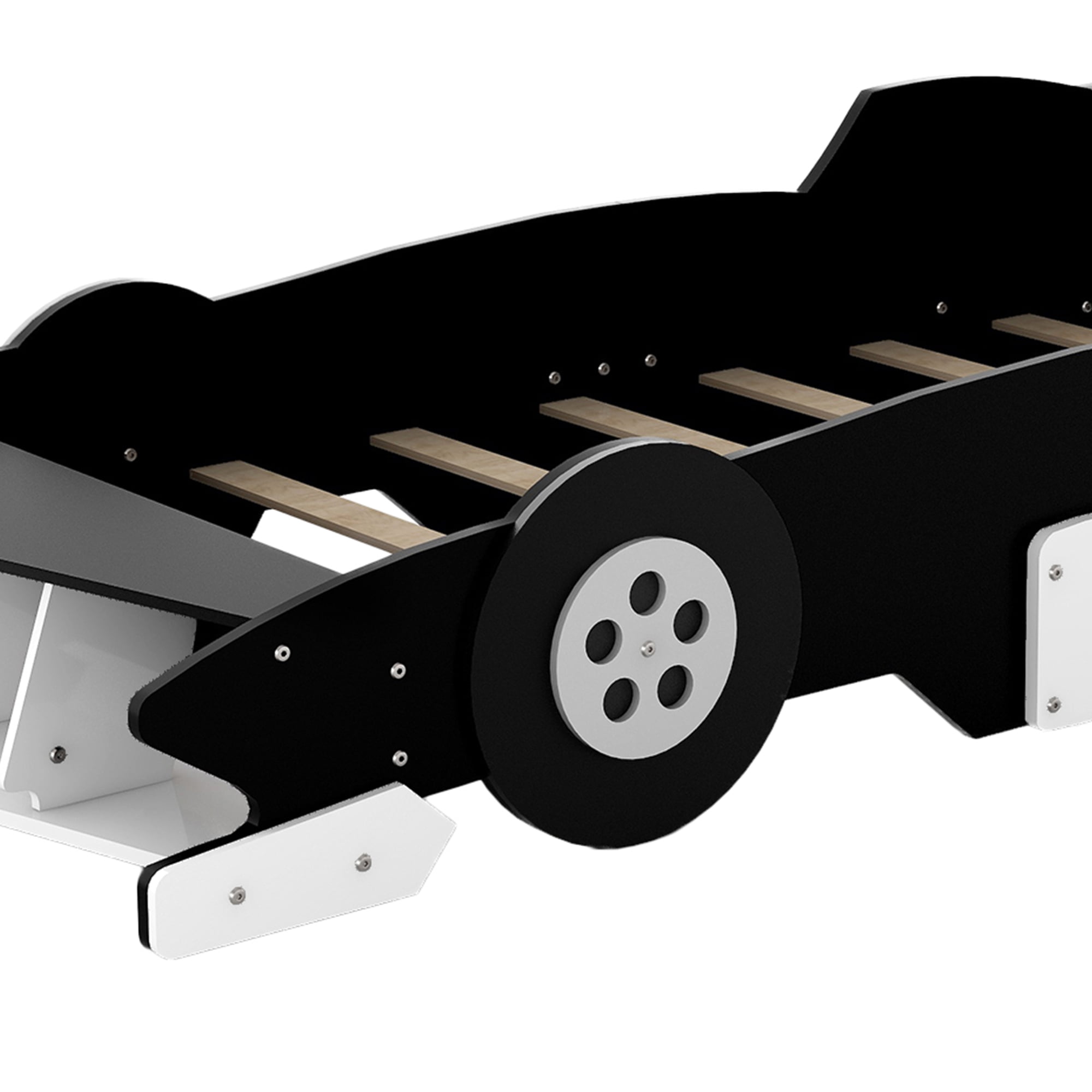 Sailvan Twin Size Race Car-Shaped Platform Bed with Wheels