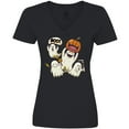 thumbnail image 3 of Inktastic Halloween Ghosts Women's V-Neck T-Shirt, 3 of 5