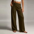 thumbnail image 2 of Sexlip Womens Straight Leg Pants Summer adjustable waist relaxed fit cotton linen machine washable yoga workout for fitness training Brown S, 2 of 7
