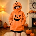 thumbnail image 6 of VEKDONE Cute Halloween Hoodies for Women Funny Pumpkin Mask Long Sleeve Sweatshirt | Fashion Pumpkin Halloween Costume,Spooky Halloween Print Oversized Hoodie with Pocket,Cute Party Sweatshirts, 6 of 8
