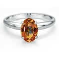 thumbnail image 3 of Gem Stone King PLAT-900 Platinum Ecstasy Mystic Topaz Engagement Ring for Women | 1.50 Cttw | Oval 8X6MM | Gemstone November Birthstone | Size 9, 3 of 6