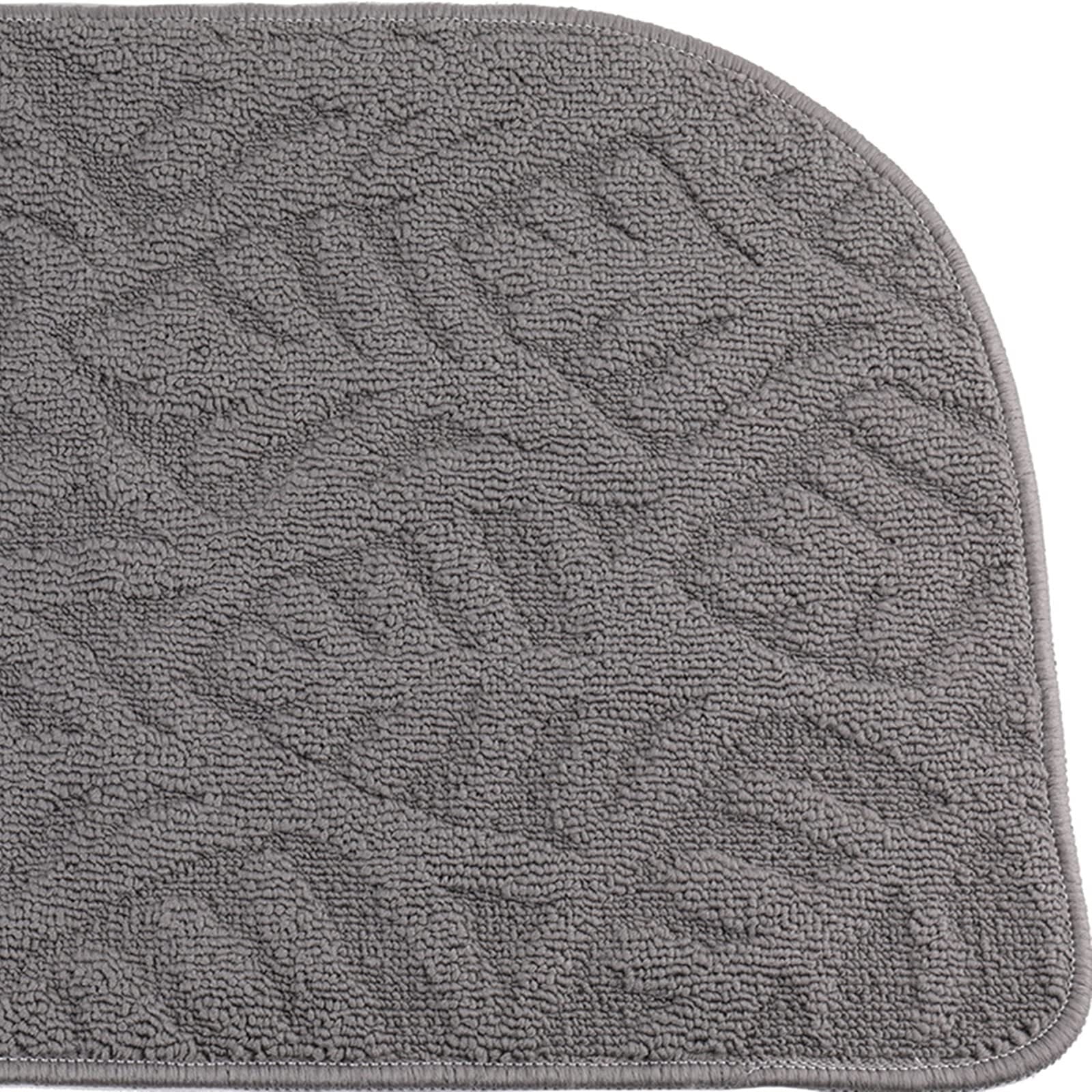 2 Pack Indoor Doormat Front Door Mat, Low-Profile Gray Outdoor Mats Half Circle Entrance Rugs, Half Round Non-Slip Anti Fatigue Cushions for Inside Outside Entry, Patio, 28" x 17"