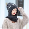 thumbnail image 2 of HomeGardon Winter Beanie Hat Integrated Ear Protection Windproof Scarf 1 Winter Warm Knitted Hat Scarf, 2 of 3