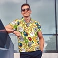 thumbnail image 4 of Pofeuu Animals Print Men's Loose Fit Midweight Short-Sleeve Pocket Polo-Large, 4 of 6