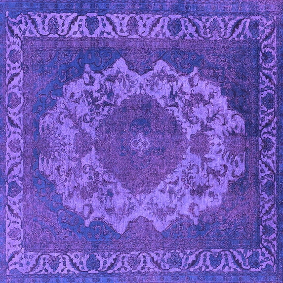 Ahgly Company Indoor Square Oriental Purple Industrial Area Rugs, 6' Square