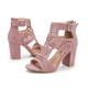 thumbnail image 5 of Sandalias de boca de pez hueca con tacones altos gruesos para mujer Wmkox8yii hfjk3412, 5 of 8
