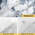 thumbnail image 4 of No Hook Blue Grey Shower Curtain with Snap in Liner Set, Modern Watercolor Ink Painting Art Abstract Waterproof Fabric Bathroom Curtains with See Through Top Window, Hotel Style Modern 60 x 72 Inch, 4 of 9