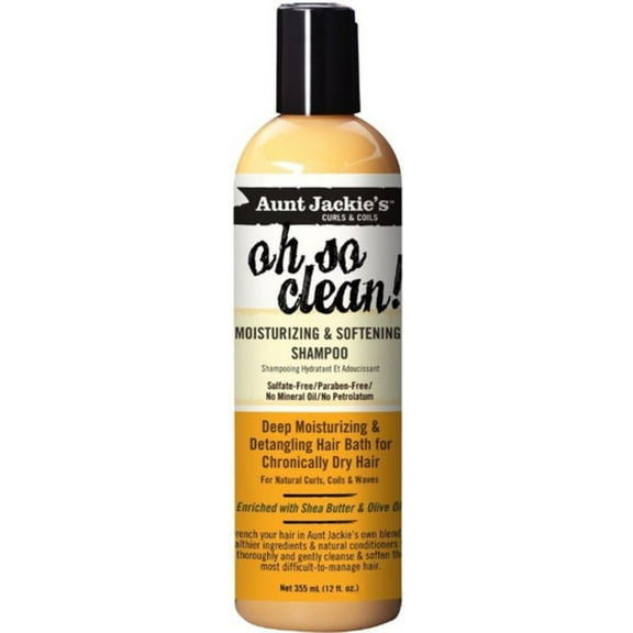 Aunt Jackie's Oh So Clean Moisturizing and Softening Shampoo, 12 oz (Pack of 2)