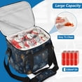 thumbnail image 5 of Insulated Cooler Bag with Multiple Pockets Lightweight Lunch Box Tote for Travel Beach Camping Office Golden Pine Needles, 5 of 7
